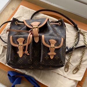 Louis Vuitton Excursion PM MNG Brown Monogram Bag/backpack with Tan Accents